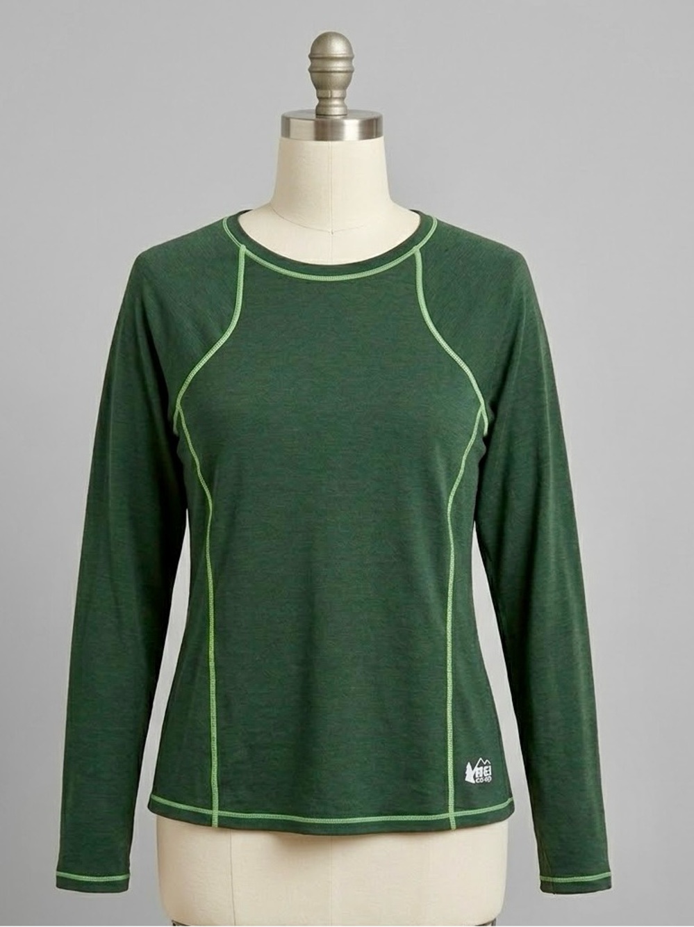 REI Co-op Swiftland Long Sleeve Running T-Shirt Green XL Excellent Condition